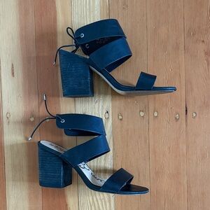 Sam Edelman‎ Valerie Block Heel Lace Up Black Sandal 10